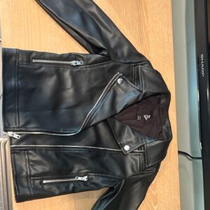 art class Black Kids Faux Leather Jacket